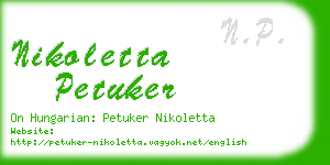 nikoletta petuker business card